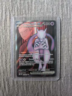 Pokémon TCG Destined Rivals Team Rockets Mewtwo EX Full Art Card 213/182 - Image 1