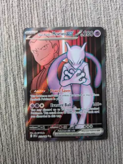 Pokémon TCG Destined Rivals Team Rockets Mewtwo EX Full Art Card 213/182 - Image 8