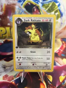 Dark Raticate 1st Edition 51/82 Team Rocket Pokemon Card Common - Image 1