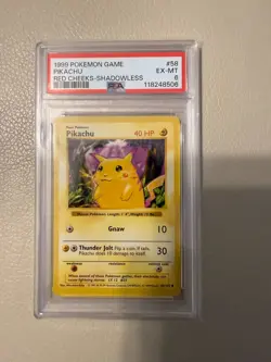 PSA 6 - Pokemon Card - 1999 Base 58/102 - PIKACHU (RED CHEEKS) *Shadowless* - Image 3