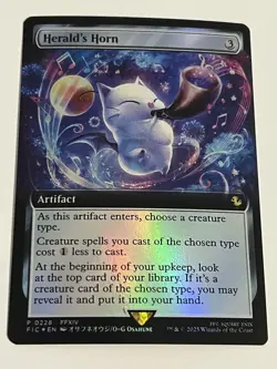 MTG - FOIL - PROMO - Herald's Horn - FINAL FANTASY - Extended Art - Buy-A-Box - Image 1