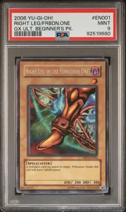 PSA 9 Yugioh Exodia Right Leg Forbidden One UBP1-EN001 Secret Rare MINT - Image 1