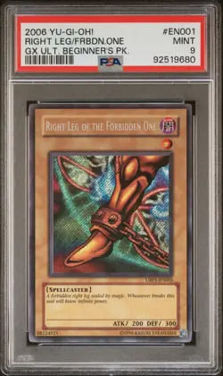 PSA 9 Yugioh Exodia Right Leg Forbidden One UBP1-EN001 Secret Rare MINT - Image 3
