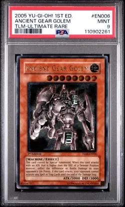 Yugioh Ancient Gear Golem TLM-EN006 Ultimate Rare 1st Edition PSA 9 Mint - Image 1