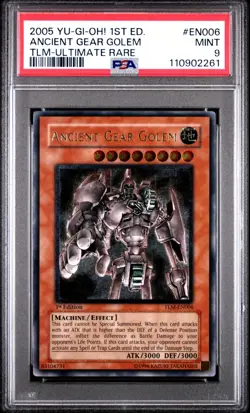 Yugioh Ancient Gear Golem TLM-EN006 Ultimate Rare 1st Edition PSA 9 Mint - Image 2