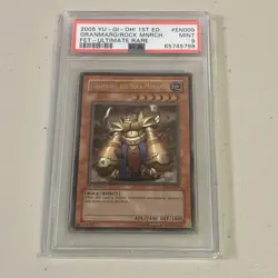 Yugioh PSA 9 2005 Granmarg the Rock Monarch FET-EN009 Ultimate Rare 1st Edition - Image 1