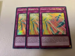 3x Harpie's Feather Storm EURO Print 1st Edition Secret Rare RA01-EN073 Yu-Gi-Oh - Image 1
