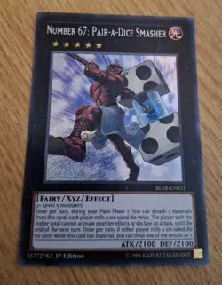 Number 67: Pair-a-Dice Smasher BLRR-EN031 secret rare 1st Ed Yu-Gi-Oh! TCG - Image 1