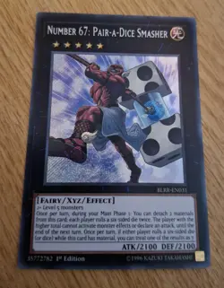 Number 67: Pair-a-Dice Smasher BLRR-EN031 secret rare 1st Ed Yu-Gi-Oh! TCG - Image 3