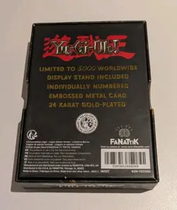 NEW- Yu-Gi-Oh 24 karat Gold Plated Card Red Eyes Black Dragon Limited Ed no. 480 - Image 2