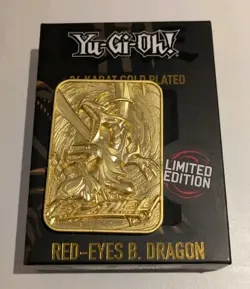 NEW- Yu-Gi-Oh 24 karat Gold Plated Card Red Eyes Black Dragon Limited Ed no. 480 - Image 4