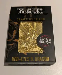 NEW- Yu-Gi-Oh 24 karat Gold Plated Card Red Eyes Black Dragon Limited Ed no. 480 - Image 5