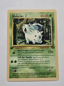 Nidoran #57/64 Jungle Female First 1st Edition Pokemon Card TCG - Image 1