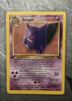 First 1st Edition Gengar 20/62 Pokemon Card TCG Fossil Non Holo (LP) - Image 1