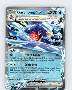 Pokemon TCG Garchomp EX S&V Paradox Rift 038/182 Ultra Holo Double Rare Card NM - Image 1