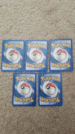 Pokemon Expedition TCG Fire Water Grass Lightning Psychic Energy Set MP - Image 2