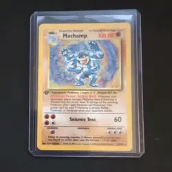 PokÃ©mon TCG Machamp Holo 1st Edition Unlimited Rare Card Base Set 8/102 - Image 1