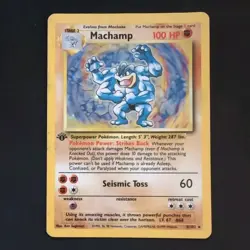 PokÃ©mon TCG Machamp Holo 1st Edition Unlimited Rare Card Base Set 8/102 - Image 3