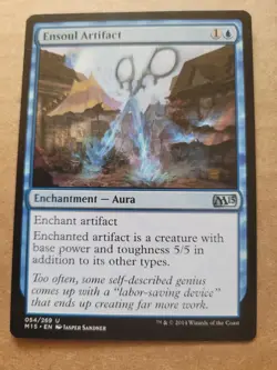 MTG Ensoul Artifact Magic Core Set 2015 054/269 M15 Blue Aura LP BULK DISCOUNT - Image 1