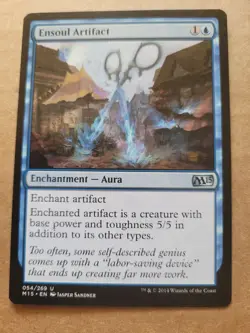 MTG Ensoul Artifact Magic Core Set 2015 054/269 M15 Blue Aura LP BULK DISCOUNT - Image 2