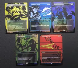 MTG Cowboy Bebop Foil Promo Set NM/SP Snakeskin Veil, Lightning Strike + 3 - Image 2