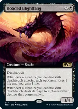1 x Hooded Blightfang - Extended Art - Core Set 2021 - NM-Mint - MTG - Image 1