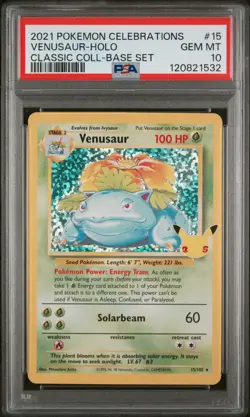 Pokemon PSA 10 GEM MINT Celebrations Venusaur 15/102 Classic Collection Holo - Image 3