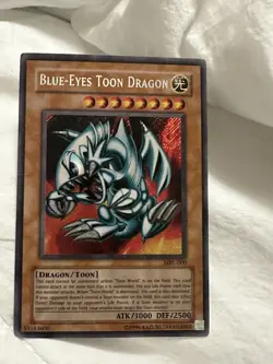 Yugioh Blue-Eyes Toon Dragon MRL-E000 Secret Rare Unlimited LP Slight Bend - Image 2