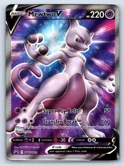 Pokemon TCG Pokemon GO SWSH229 Black Star Promo Mewtwo V Ultra Rare - Image 1