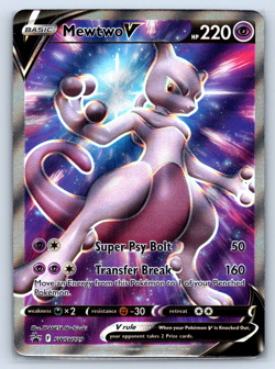 Pokemon TCG Pokemon GO SWSH229 Black Star Promo Mewtwo V Ultra Rare - Image 3