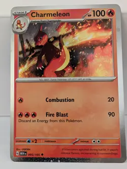 Pokémon TCG Charmander Charmeleon Reverse Cosmos Holo 4 & 5 Scarlet & Violet 151 - Image 4