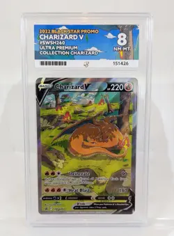 Charizard V SWSH260 Black Star Promo ACE 8 NM-MT Custom Label Pokemon - Image 1