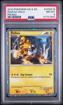 PSA 8 Raikou 2010 Black Star Promo HGSS19 Holo Rare Pokemon Card - Image 1