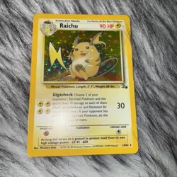 Pokémon TCG Raichu (1995) - Unlimited Fossil - 14/62 - Holo MP - Image 4
