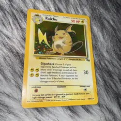 Pokémon TCG Raichu (1995) - Unlimited Fossil - 14/62 - Holo MP - Image 5