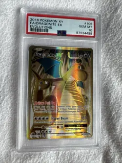 2016 Pokemon Dragonite Ex #106 Evolutions XY Full Art PSA 10 Gem Mint - Image 11