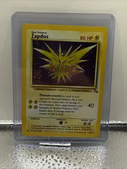 Zapdos Fossil 30/62 Foil Holo Light Play LP 1999 Pokémon Card WOTC - Image 1