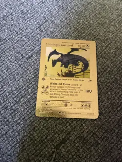 Shining Charizard 107/105 Fan Gold Foil Pokemon Card First Edition Rare - Image 1