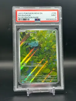 PSA 9 MINT Bulbasaur 151 Full Art Illustration Rare Pokemon Card #166/165 - Image 3