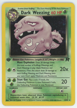 Dark Weezing 14/82 1st Edition Holo Rare Team Rocket 2000 Pokemon Card WOTC - Image 11