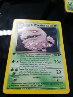 Dark Weezing 14/82 1st Edition Holo Rare Team Rocket 2000 Pokemon Card WOTC - Image 3