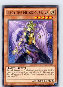 Yu-Gi-Oh TCG Elegy The Melodious Diva NECH-EN006 Unlimited Common Card NM - Image 3