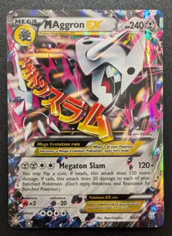 M Aggron EX 94/160 XY Primal Clash Mega Holo Ultra Rare 2015 Pokemon Card LP - Image 3