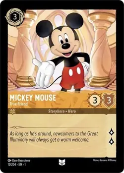 Mickey Mouse - True Friend ( Lorcana ) -Near Mint Cold Foil - Image 1