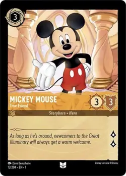 Mickey Mouse - True Friend ( Lorcana ) -Near Mint Cold Foil - Image 2