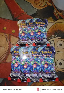 Pokemon Cards - S&V: Stellar Crown - BOOSTER PACKS [7 Pack Lot] - Factory Sealed - Image 5