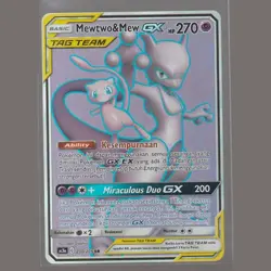 NM-M Mewtwo & Mew GX 097/094 Miracle Twins FA 2019 Indonesian Card Graded - Image 1