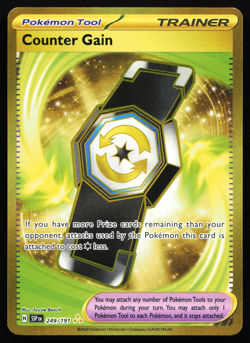 Counter Gain 249/191 Surging Sparks Gold Hyper Rare Near Mint Pokemon Card - Image 3