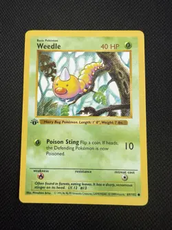 Pokemon Weedle 69/102 1st Edition Shadowless Base Set Card Unplayed Near Mint - Image 12