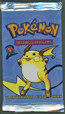 Pokemon Cards - Sealed Base 2 Set Booster Pack - Raichu - 21.05g - 21.12g - Image 1